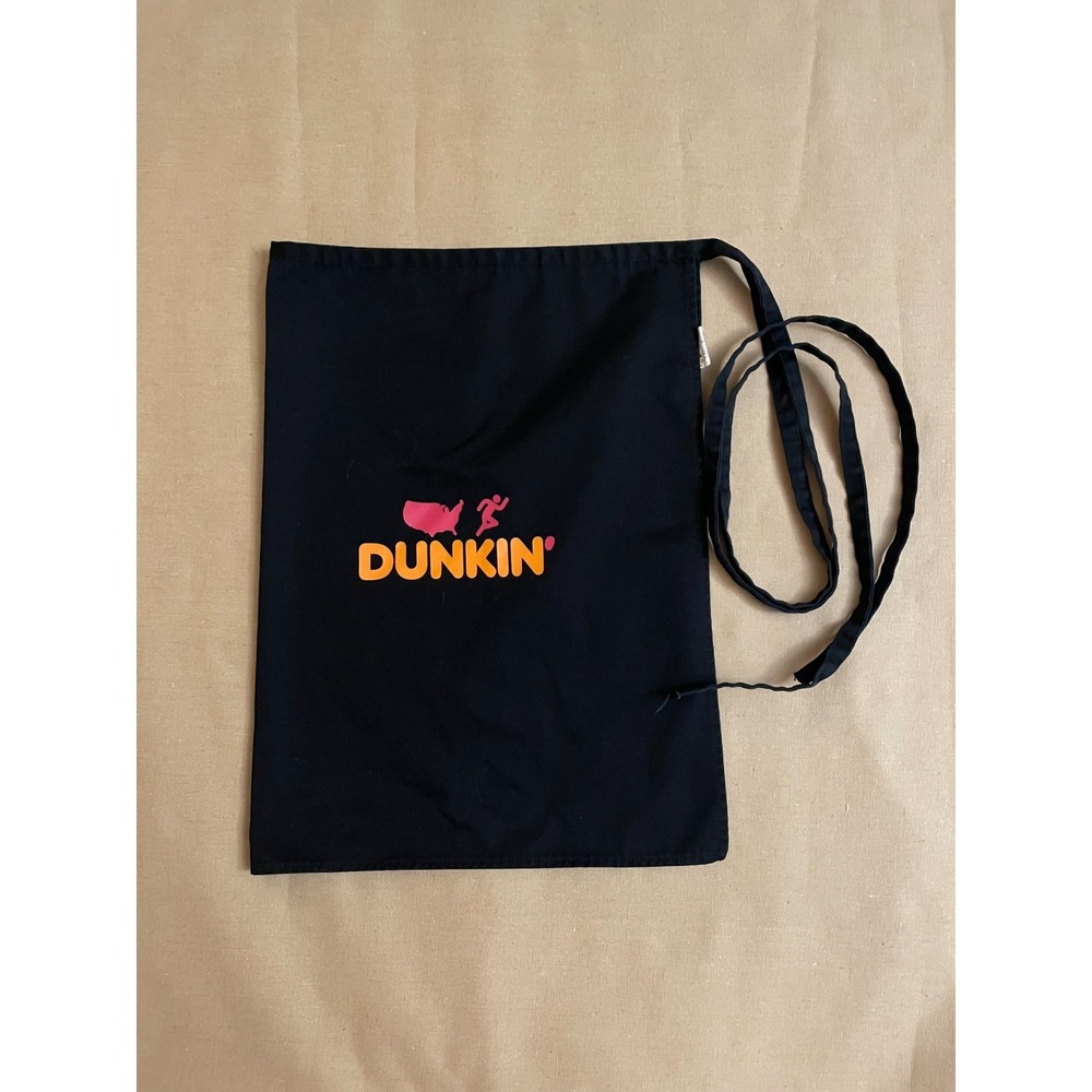Dunkin Donuts Employee Black 1/2 Apron Uniform Coffee One Size